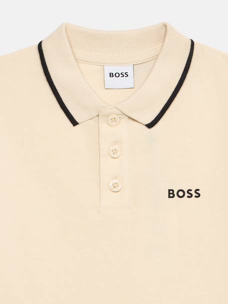 Polo à manches courtes Beige+Vert 2 - vertbaudet enfant 