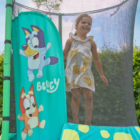 Trampoline rond bluey junior métal d140cm Noir - bleu - vert 4 - vertbaudet enfant 
