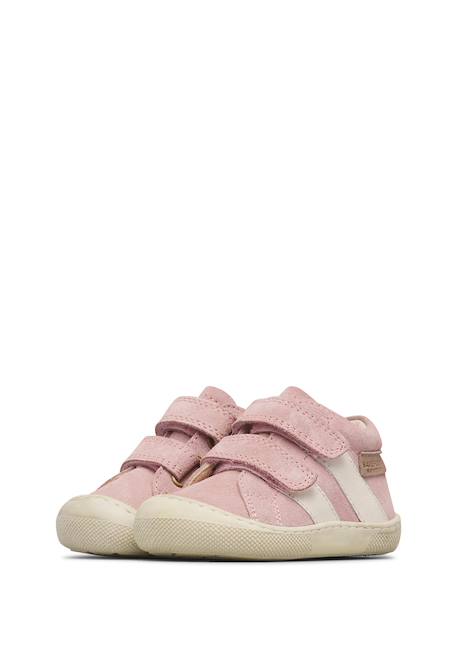 Chaussures en cuir et en daim sabby vl Blanc-rose- 5 - vertbaudet enfant 