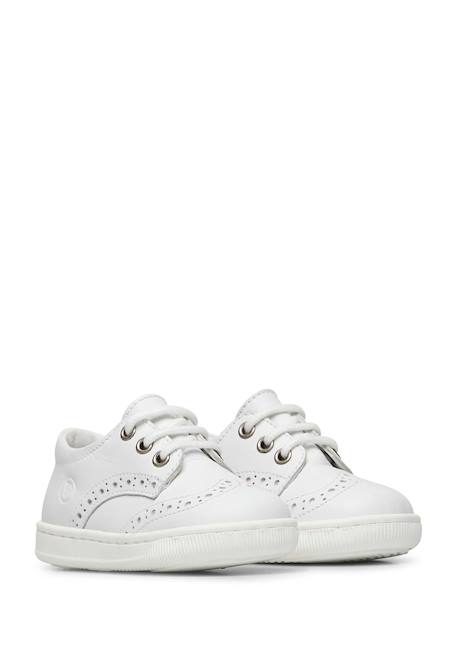 Baskets en cuir biloxi Blanc- 2 - vertbaudet enfant 