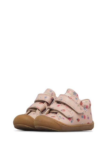 Chaussures premiers pas en cuir cocoon vl Blanc crème-+Rose poudré- 10 - vertbaudet enfant 