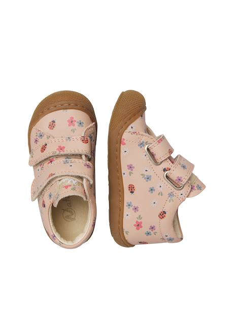 Chaussures premiers pas en cuir cocoon vl Blanc crème-+Rose poudré- 9 - vertbaudet enfant 