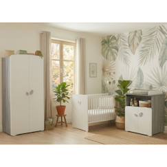 Chambre et rangement-Chambre trio lit et commode à langer en bois - leaf