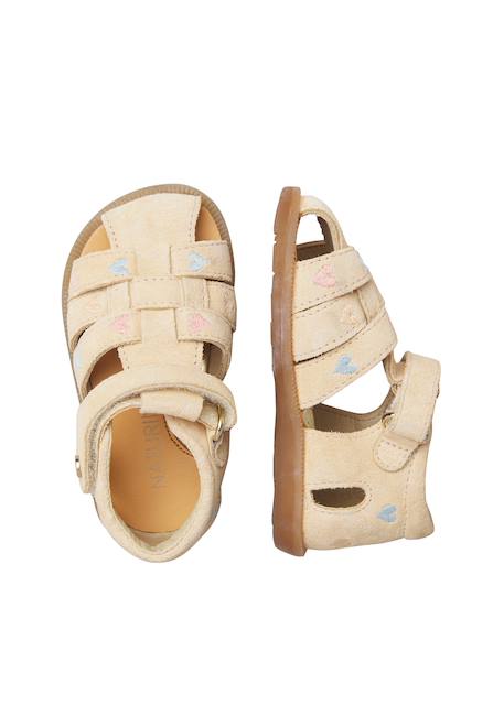 Sandales en daim avec imprimé cœurs zaffiro embr Blanc- 4 - vertbaudet enfant 
