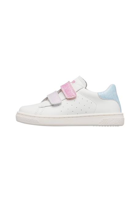Baskets en cuir hasselt 2 vl. Blanc-fuchsia 3 - vertbaudet enfant 