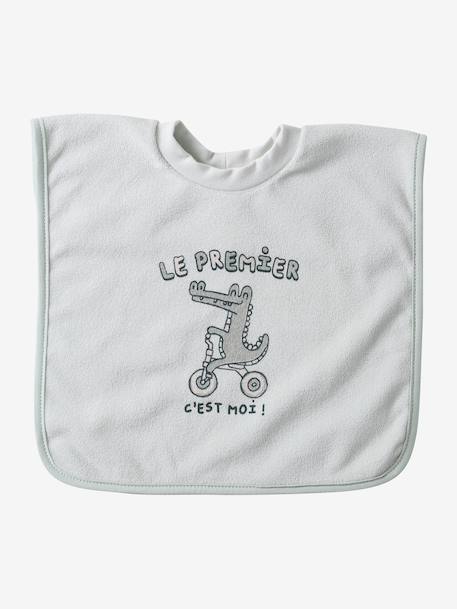 Lot de 3 bavoirs animaux à enfiler écru+sauge 8 - vertbaudet enfant 