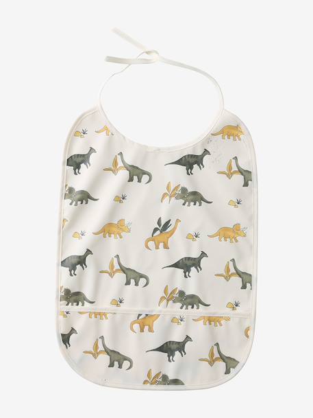 Lot 2 bavoirs ronds plastifiés moutarde+noisette 2 - vertbaudet enfant 