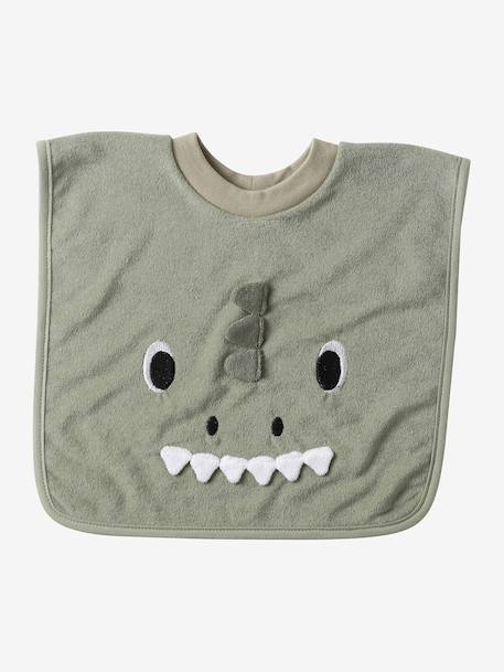 Lot de 3 bavoirs animaux à enfiler écru+sauge 9 - vertbaudet enfant 