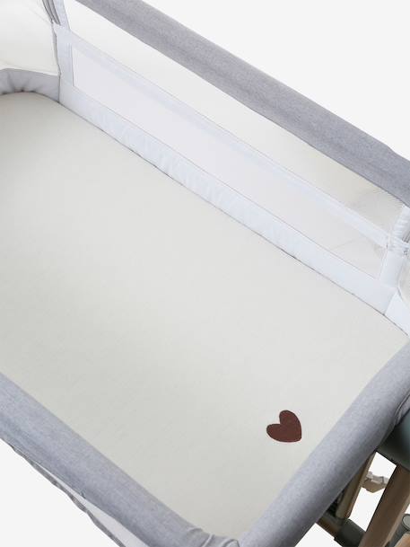 Lot de 2 housses pour berceau et cododo en coton bio* blanc+ficelle+marine/écru+Oies 7 - vertbaudet enfant 