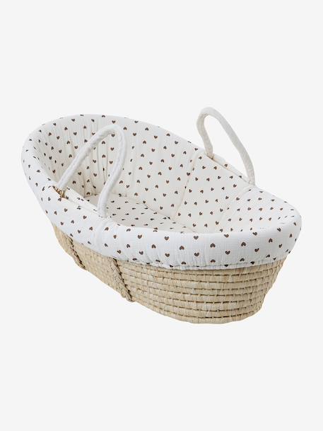 Housse pour couffin en gaze de coton Bord de mer+ficelle+Hygge+Nuages+rose imprimé 5 - vertbaudet enfant 