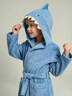 Linge de maison et décoration-Linge de bain-Peignoir enfant REQUIN personnalisable, avec coton recyclé