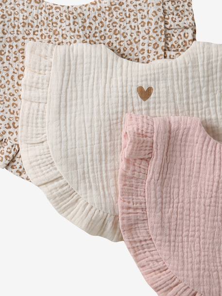 Lot 3 bavoirs bohème à volants blush+sauge 5 - vertbaudet enfant 
