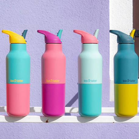 Gourde inox isotherme 473 ml bouchon sport bay kaleidoscope Rose+Violette 8 - vertbaudet enfant 