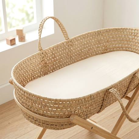 Drap housse couffin ovale en gaze de coton jeanne Beige+Blanc+Blanc à pois or+Bleu+Camel+Écru+Gris clair+Ivoire+Rose+Terracotta+Vert de gris 34 - vertbaudet enfant 