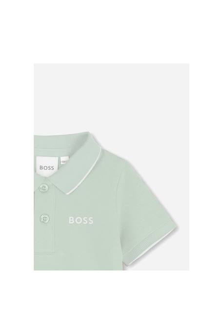 Polo à manches courtes Beige+Vert 6 - vertbaudet enfant 