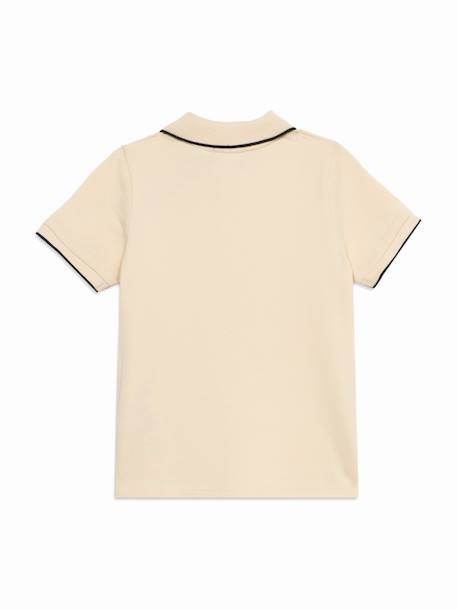 Polo à manches courtes Beige+Vert 3 - vertbaudet enfant 