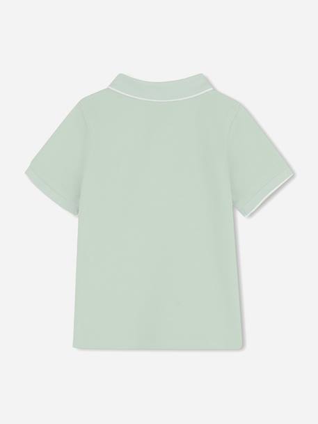 Polo à manches courtes Beige+Vert 5 - vertbaudet enfant 