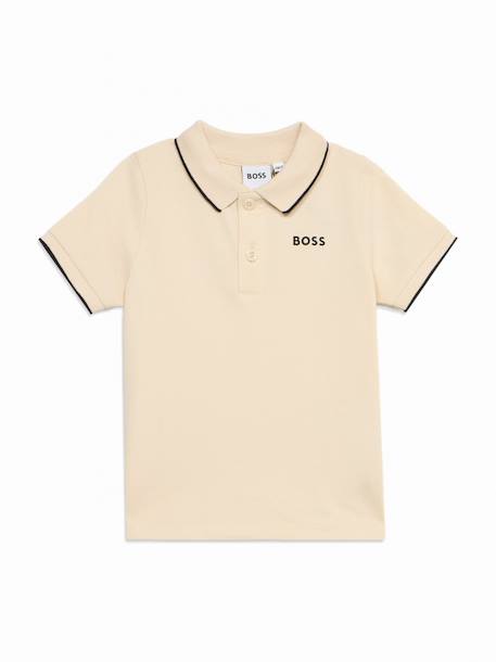 Polo à manches courtes Beige+Vert 1 - vertbaudet enfant 