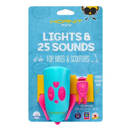 Klaxon et lumiere pour velo et trottinette enfant Rose/mauve 1 - vertbaudet enfant 