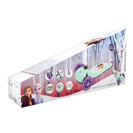 Trottinette enfant 3 roues reine des neiges Turquoise/rose 4 - vertbaudet enfant 