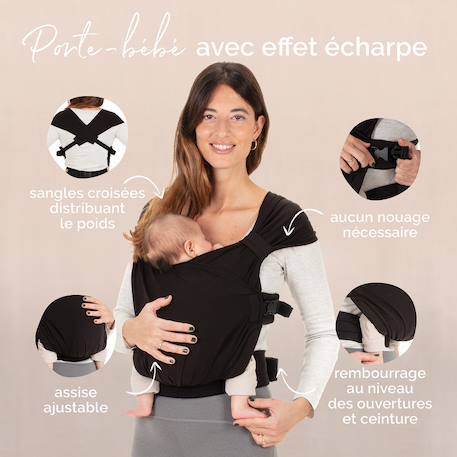 Porte-bébé hybride boba bliss noir Noir 6 - vertbaudet enfant 