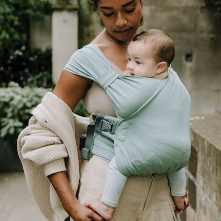 Porte-bébé hybride boba bliss sea mist Vert menthe 1 - vertbaudet enfant 