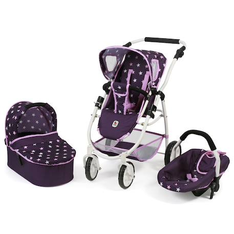 La poussette combinée 3 en 1 emotion 'all in' pour poupons Multicolore+Noir et rose+Rose+Rose et bleu+Rose et gris+Rose fuschia+Violet+Violet étoiles 40 - vertbaudet enfant 