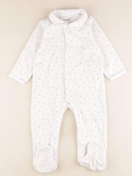 Pyjama velours - 2 ans Blanc 1 - vertbaudet enfant 