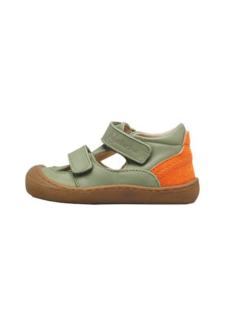 Sandales semi en cuir et en daim irtys Bleu clair-+Rose clair-+Tourterelle-militaire-+Vert-orange 18 - vertbaudet enfant 