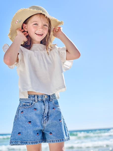 Fille-Short fille brodé