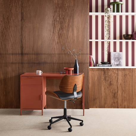Bureau enfant acier laminé 1 tiroir Beige+Bleu+Kaki+Noir+Terracotta 25 - vertbaudet enfant 