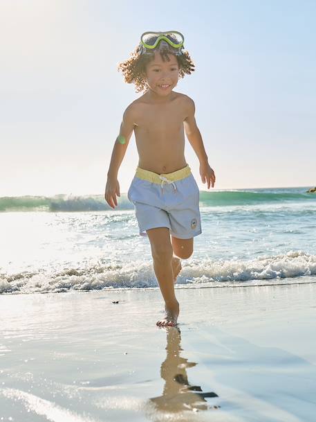 Maillot de bain garçon bleu+Rayé vert d'eau/blanc 2 - vertbaudet enfant 
