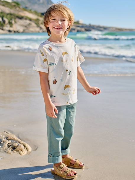 T-shirt manches courtes blanc+vert d'eau 5 - vertbaudet enfant 