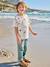 T-shirt manches courtes blanc+vert d'eau 5 - vertbaudet enfant 