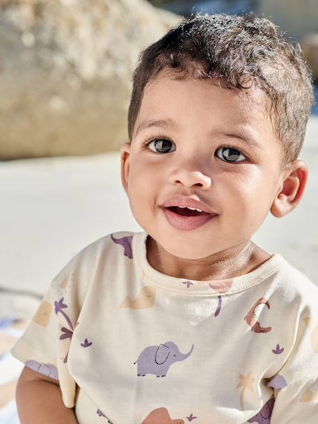 T-shirt bébé garçon imprimé vanille 1 - vertbaudet enfant 