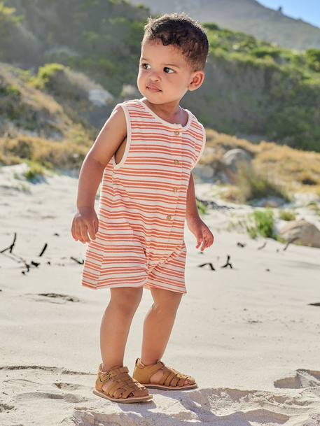 Combishort bébé garçon boutons écru 1 - vertbaudet enfant 
