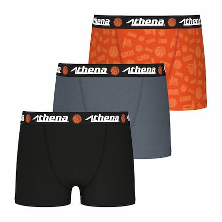 Lot de 3 boxers garçon trio pop Noir-bleu imprimé+Noir-gris-orange imprimé+Noir-print-menthe 6 - vertbaudet enfant 
