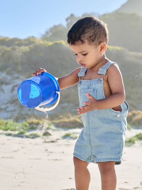 Salopette courte bébé garçon denim double stone 1 - vertbaudet enfant 