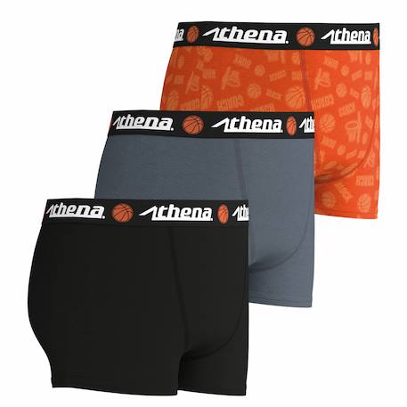 Lot de 3 boxers garçon trio pop Noir-bleu imprimé+Noir-gris-orange imprimé+Noir-print-menthe 7 - vertbaudet enfant 