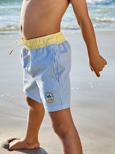 Maillot de bain garçon bleu+Rayé vert d'eau/blanc 7 - vertbaudet enfant 