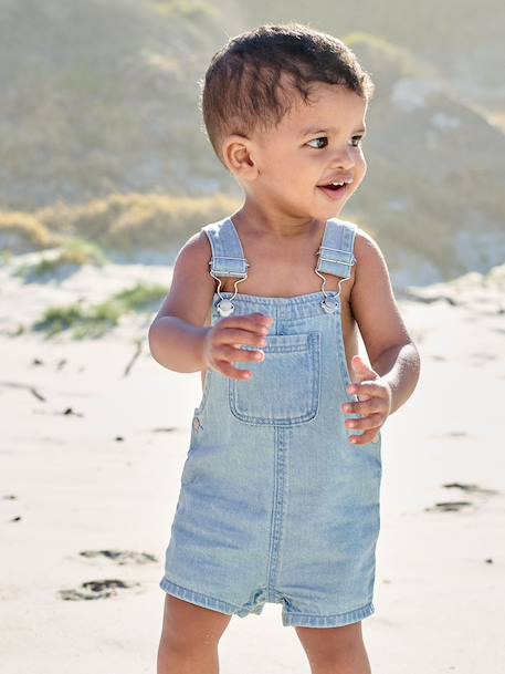 Salopette courte bébé garçon denim double stone 7 - vertbaudet enfant 