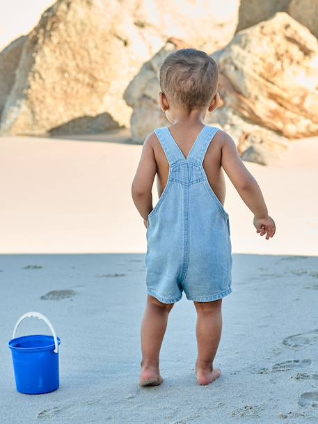 Salopette courte bébé garçon denim double stone 9 - vertbaudet enfant 