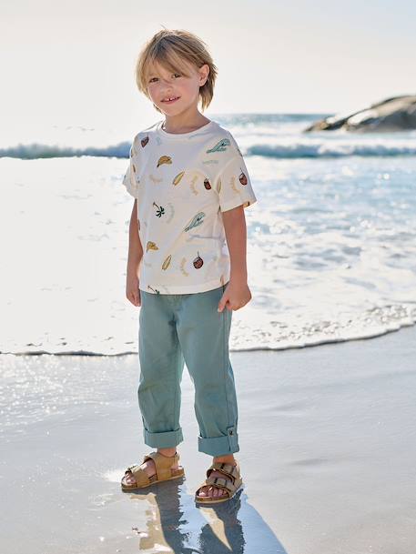 Pantalon garçon retroussable vert émeraude 11 - vertbaudet enfant 