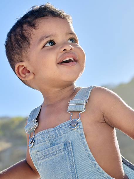 Salopette courte bébé garçon denim double stone 8 - vertbaudet enfant 