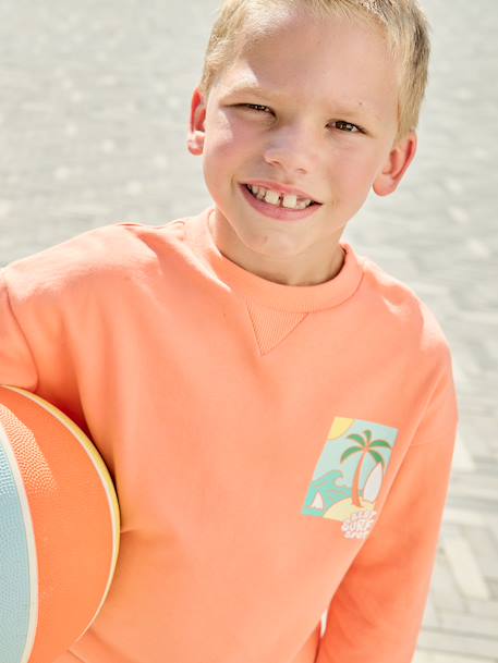 Sweat col rond manches longues jaune pâle+mangue+vert d'eau 9 - vertbaudet enfant 