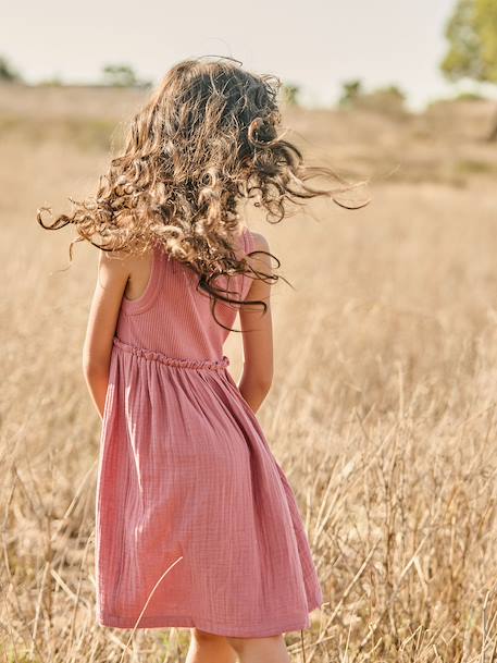 Robe fille sans manches kaki+vieux rose 10 - vertbaudet enfant 