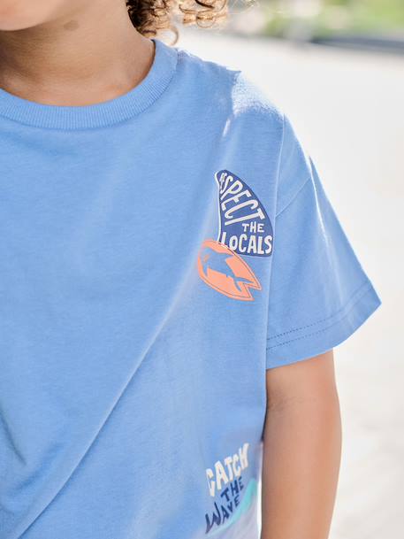 T-shirt imprimé manches courtes garçon bleu moyen 3 - vertbaudet enfant 