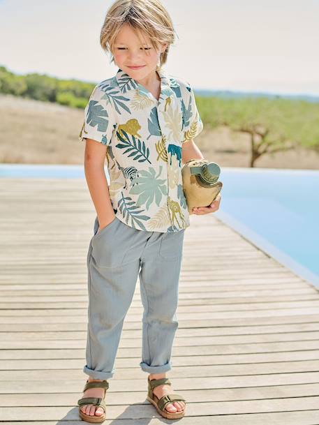 Chemise manches courtes blanc imprimé 6 - vertbaudet enfant 