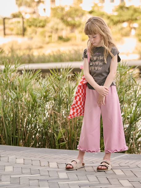 T-shirt manches courtes anthracite+rose 5 - vertbaudet enfant 