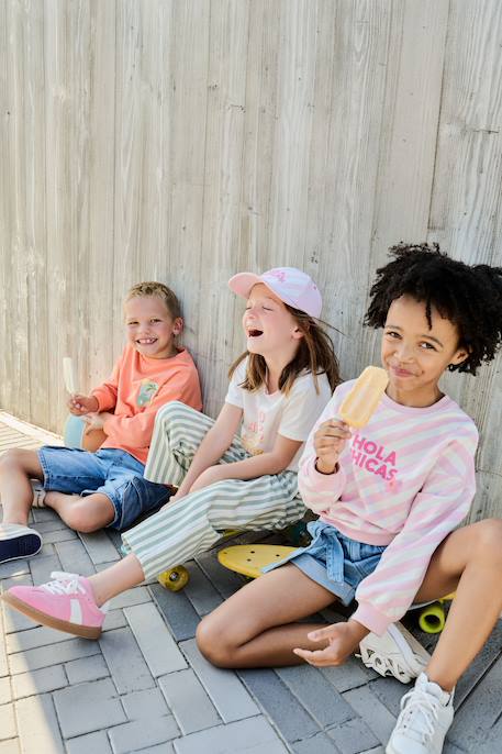 Sweat fille imprimé rose 3 - vertbaudet enfant 